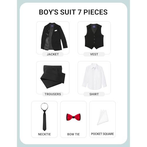 ELPA Boys Formal Suit Slim Fit Set for Youth Ring Bearer Occasions