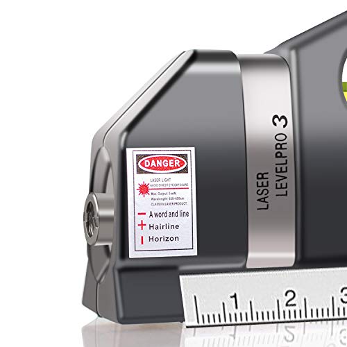 Multi-Purpose Laser Tape Measure Line - Micmi 8ft+ Laser Level Standard and Metric Rulers for Construction and DIY Proj