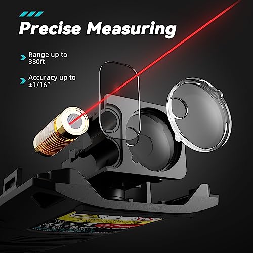 MiLESEEY 330Ft Laser Measurement Tool for Professionals with |4" Backlit Display and Rechargeable Battery
| MiLESEEY 33