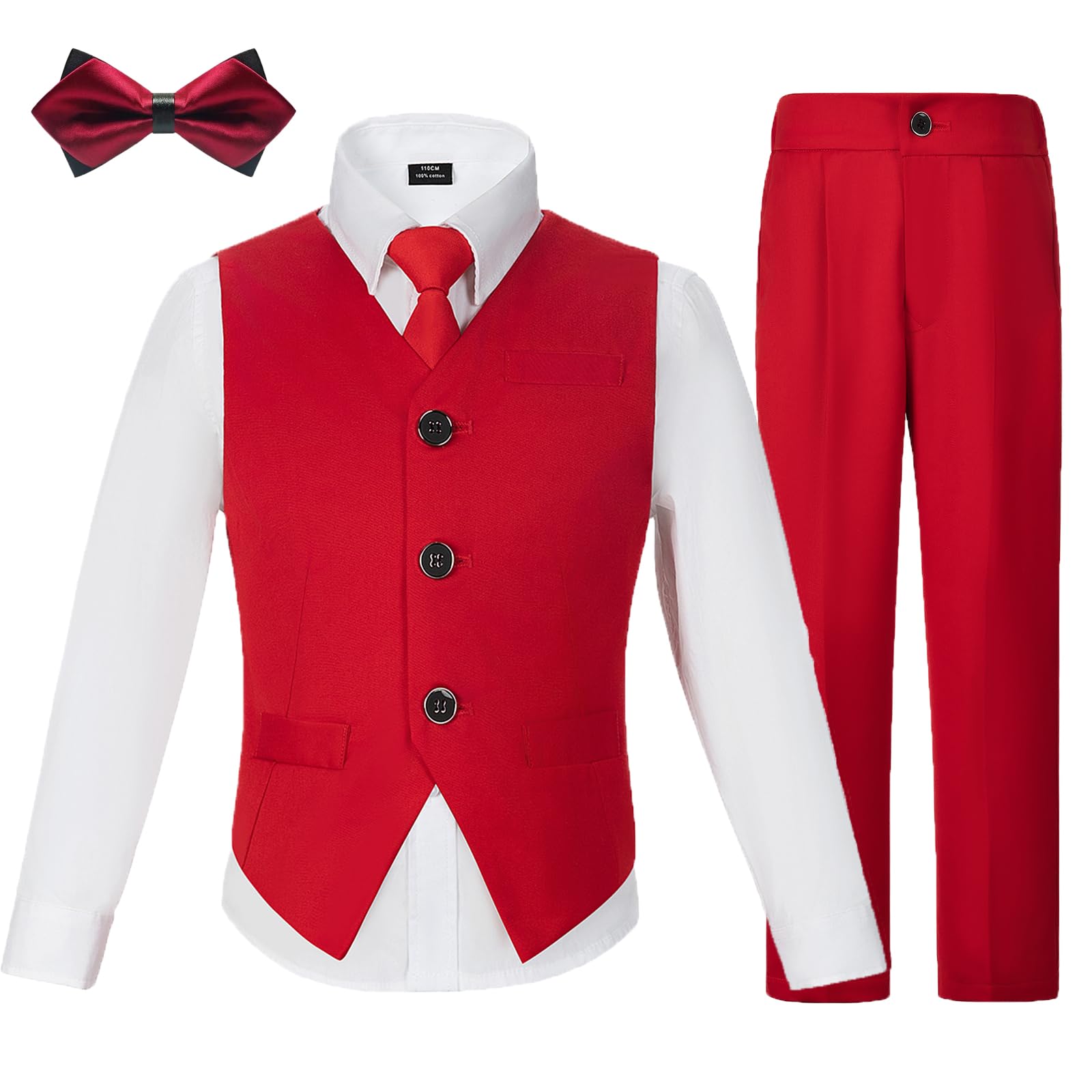 Boys' Slim Fit Tuxedo Suit Set for Toddler Wedding Ring Bearer
| Toddler Boys' Slim Fit Tuxedo Suit for Wedding Ring Be