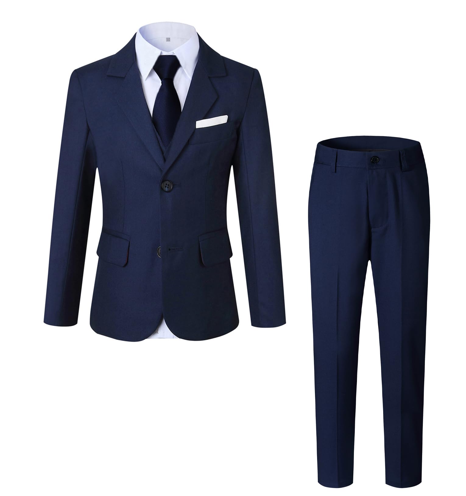 Kretenier Boys Suit Slim Fit 5 Pieces Kids Formal Wedding Suits for Boys Teen Trendy Dress Clothes Set