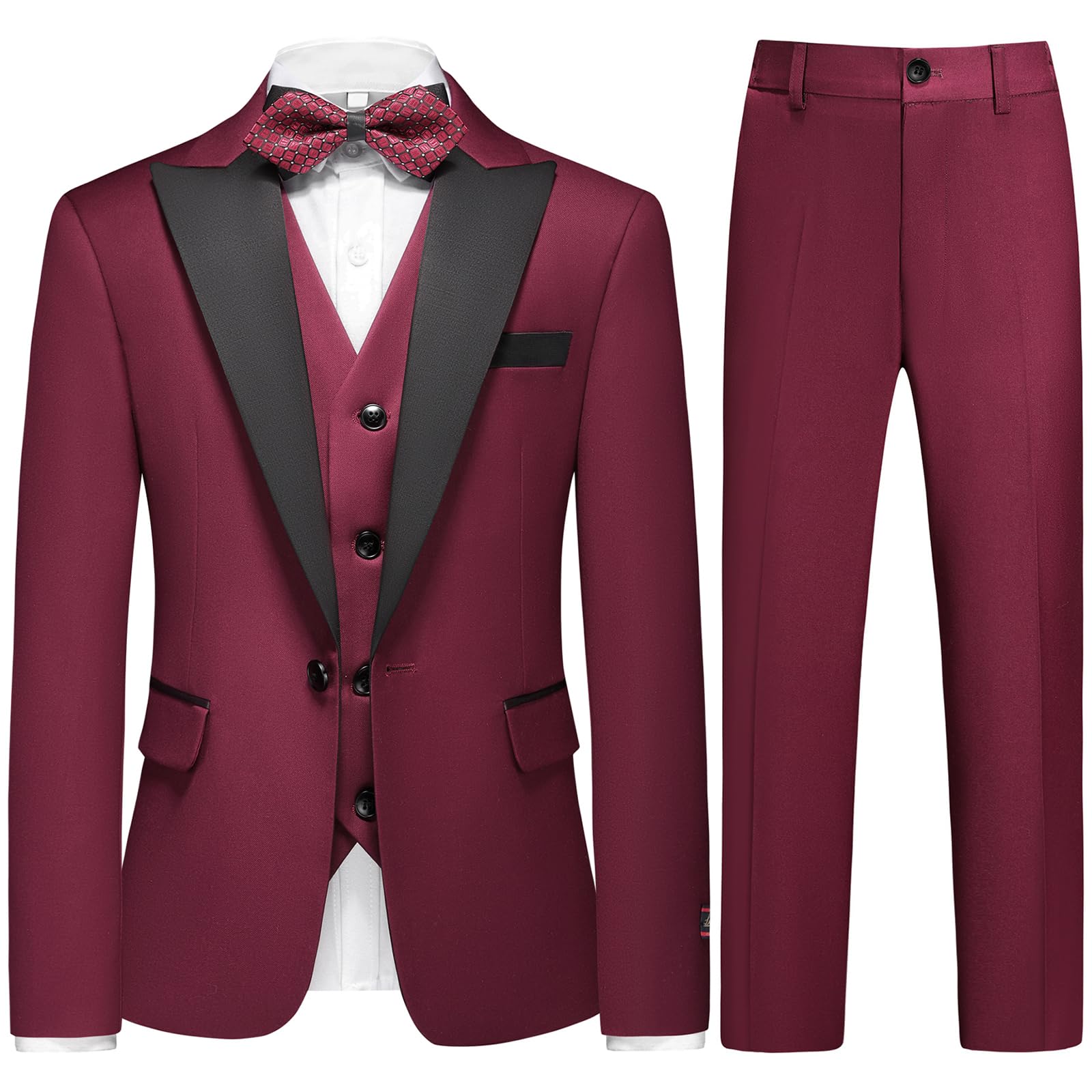 Lamgool Boys Prom & Wedding 3 Piece Slim Fit Formal Set for 4-16 Years
| Lamgool Boys Formal Tuxedo Suit 1 Button Solid