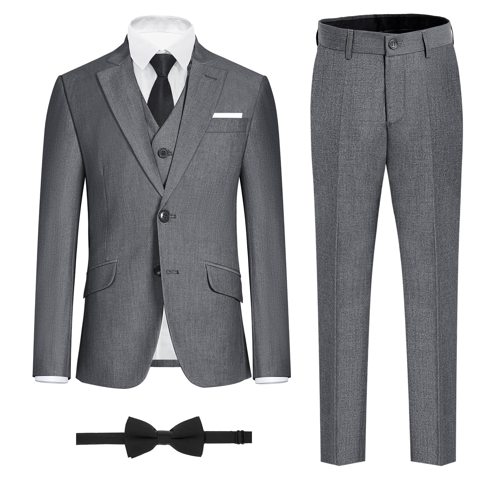 Marvelous World Boys' Slim & Husky 7-Piece Formal Suit Set for Special Occasionsattering Rays