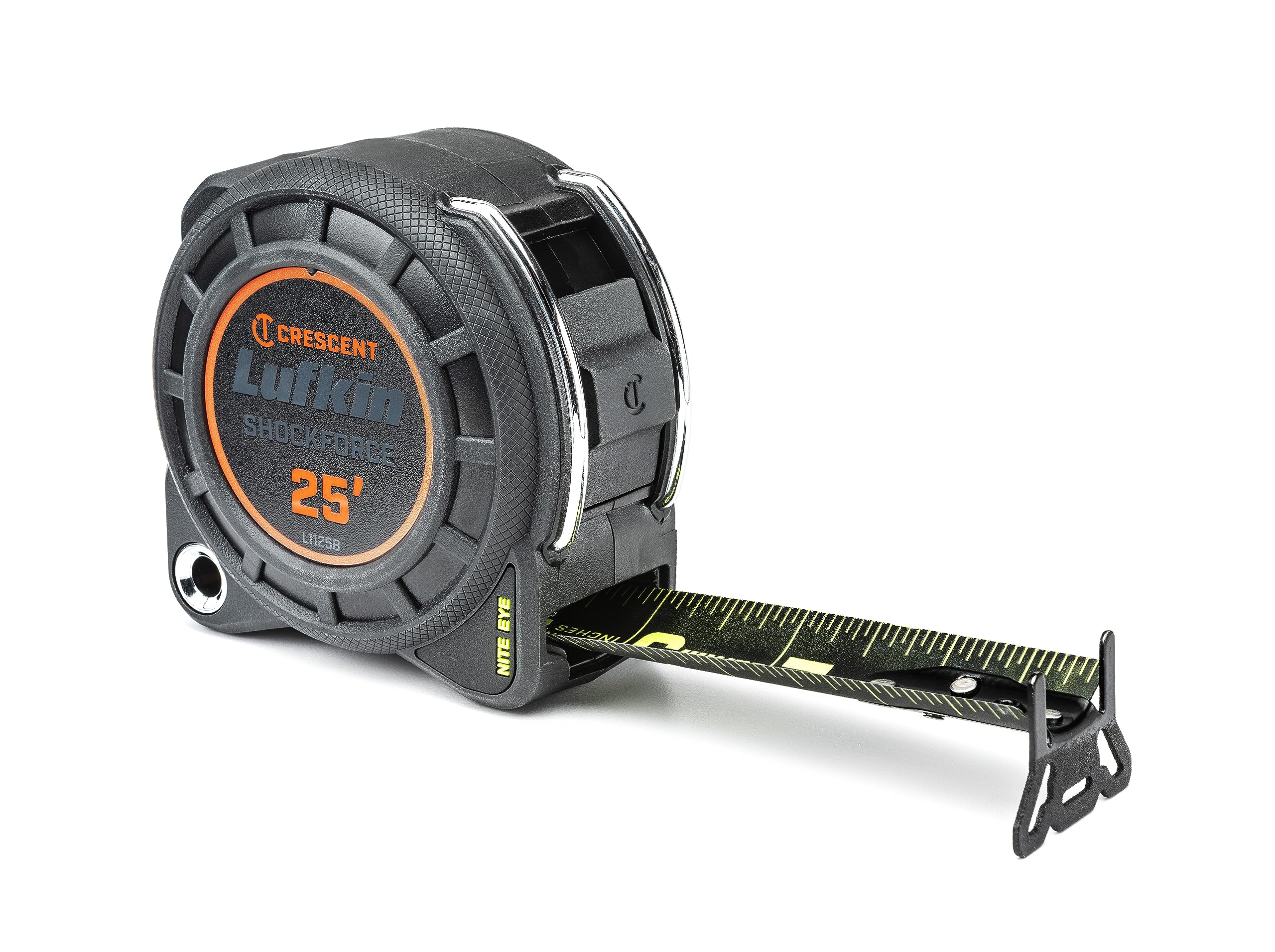 Crescent Lufkin 1-3/16" x 25' Shockforce Nite Eye G1 Dual Sidedtape Measure for Electricians | Night Vision Tape Measure